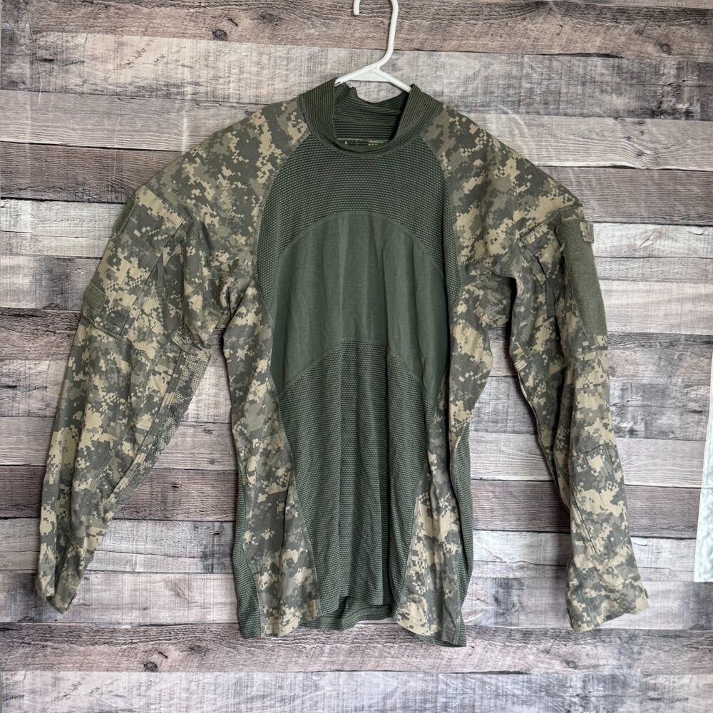 Massif Army Combat Shirt Mens Large Long Sleeve Camouflage Mock Neck
